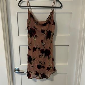 Cowl neck rose dress NWT